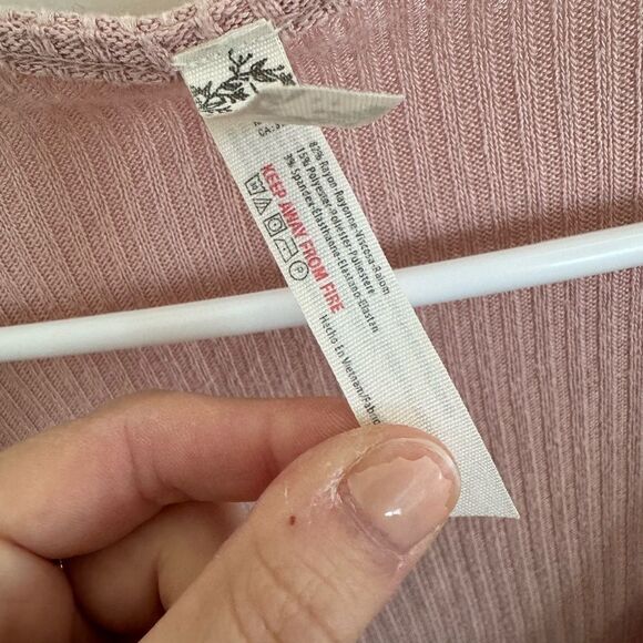 Free People Cozy Up With Me Bodysuit Rose Small - Picture 8 of 8